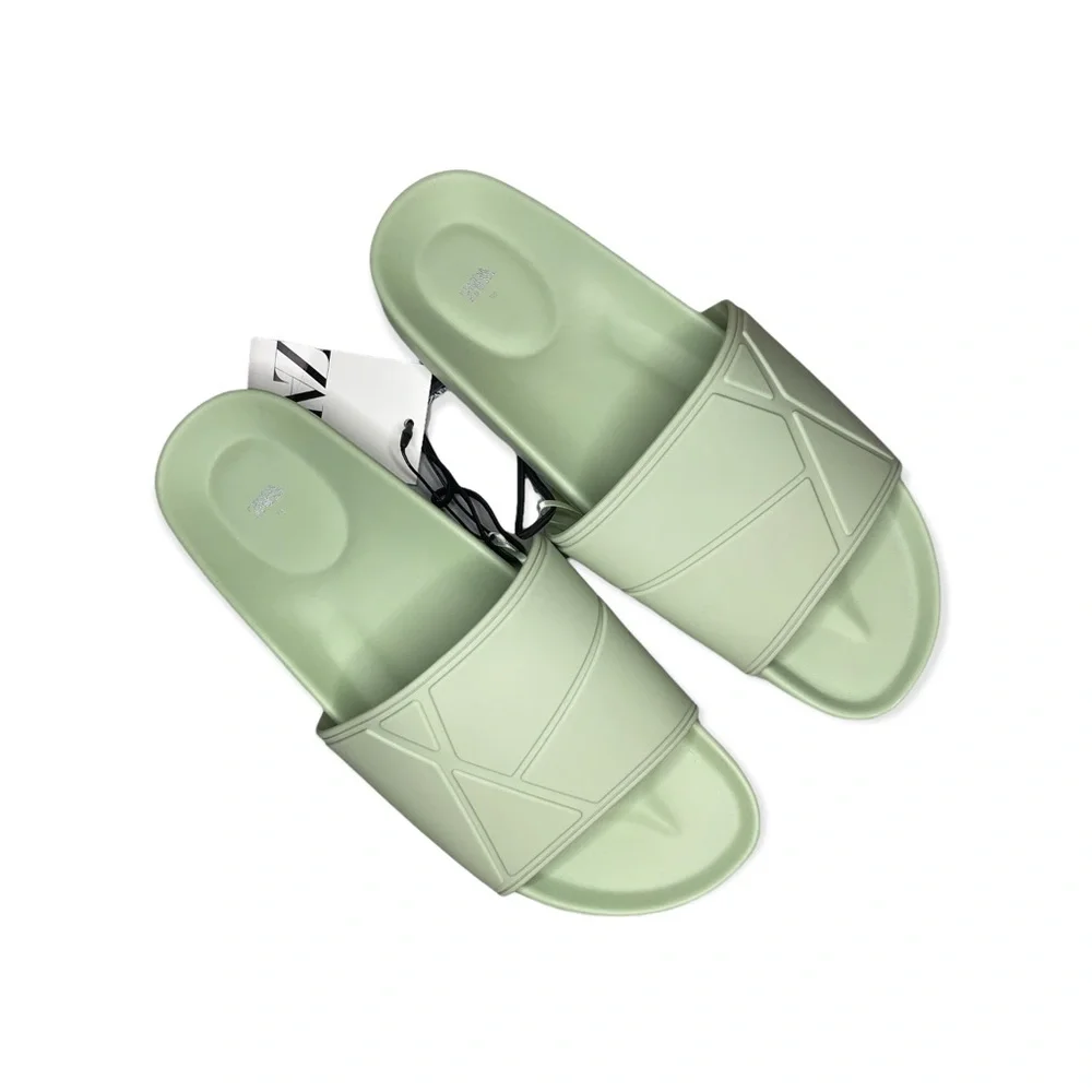 Zara Mint Green Low Heels Slides - Picture 2 of 5